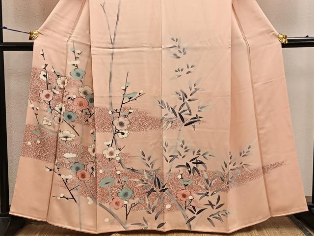 平和屋着物●訪問着 枝梅文 金彩 正絹 逸品 BAAX8775mz