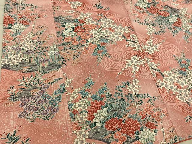平和屋着物■上質な小紋 枝梅文 正絹 逸品 BAAX8791mz