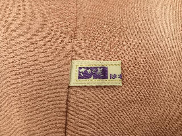 平和屋着物●上質な色無地 風景地紋 纁色 さが美扱い 正絹 逸品 未使用 BAAX8793mz