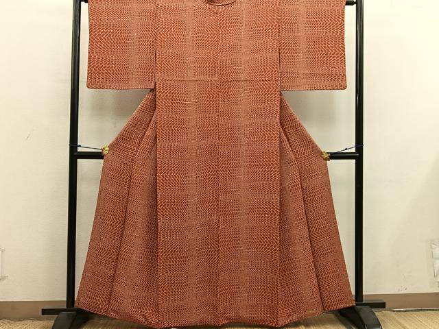 平和屋着物■上質な小紋 幾何学文様 正絹 逸品 BAAX8794mz