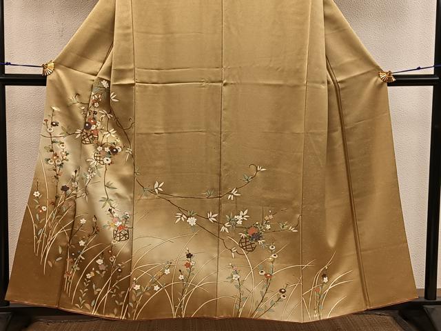 平和屋着物●訪問着 花籠文 暈し染め 金彩 正絹 逸品 BAAX8816mz
