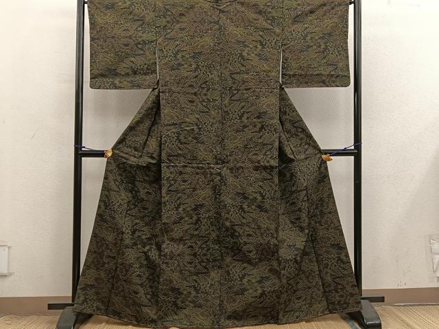 平和屋着物■本場大島紬 7マルキ 遠山風景文 証紙付き 正絹 逸品 未使用 BAAX8821mz