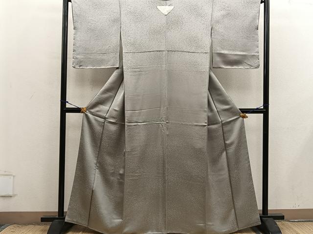 平和屋着物●上質な色無地 利久白茶色 正絹 逸品 未使用 BAAX8824mz