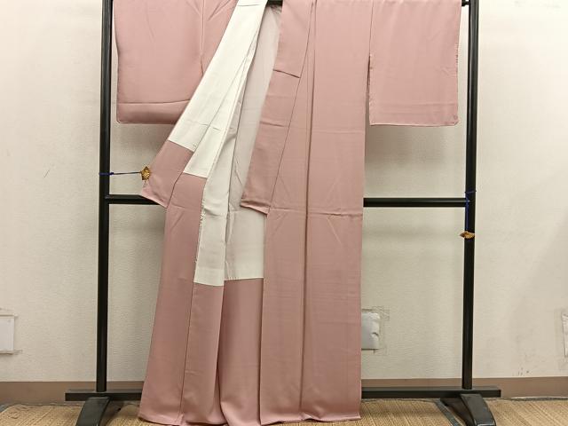 平和屋着物●上質な色無地 宍色 正絹 逸品 BAAX8831mz