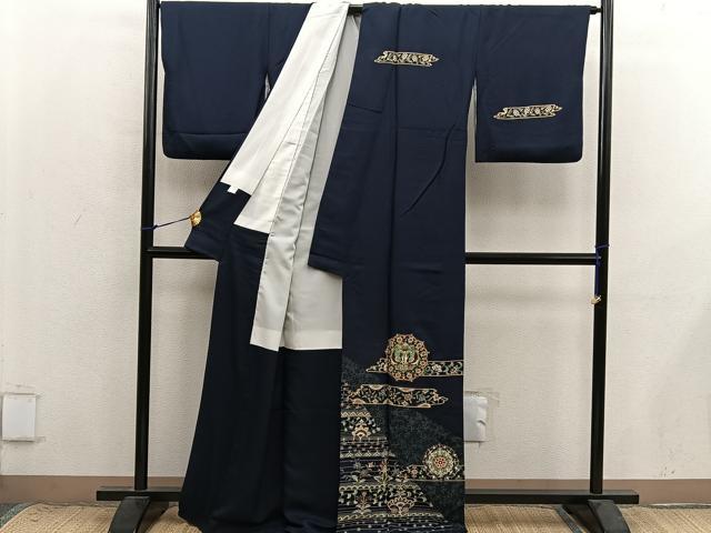 平和屋着物■訪問着 向かい鳥花文 金彩 正絹 逸品 BAAX8833mz