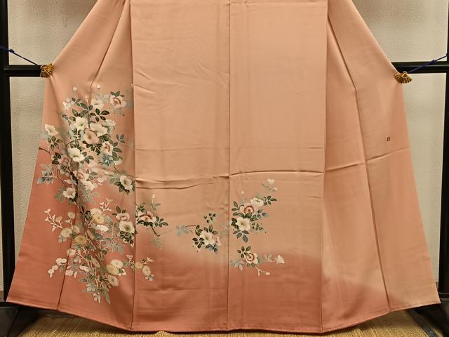 平和屋着物■訪問着 友禅 作家物 枝花文 暈し染め 正絹 逸品 BAAX8837mz