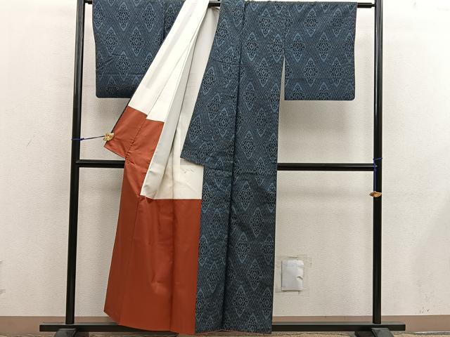 平和屋着物●本場大島紬 割込み絣 正絹 逸品 BAAX8842mz