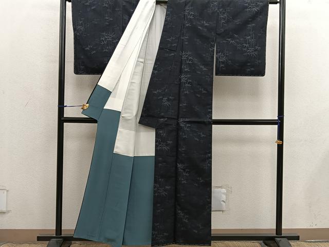 平和屋着物■結城紬 笹竹文 正絹 逸品 BAAX8847mz