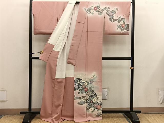平和屋着物■訪問着 梅花文 暈し染め 金銀彩 正絹 逸品 BAAX8849mz