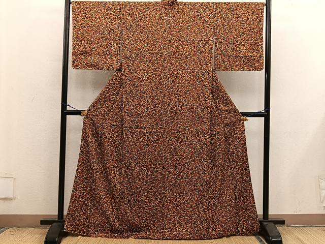 平和屋着物■上質な小紋 草花文 正絹 逸品 未使用 BAAX8850mz