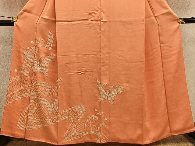 平和屋着物■訪問着 絞り 刺繍 舞蝶文 正絹 逸品 BAAX8852mz