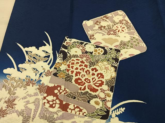 平和屋着物■訪問着 色紙重ね牡丹花文 暈し染め 金彩 正絹 逸品 BAAX8861mz