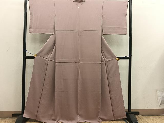 平和屋着物●上質な色無地 小花地紋 ときがら茶色 正絹 逸品 BAAX8867mz