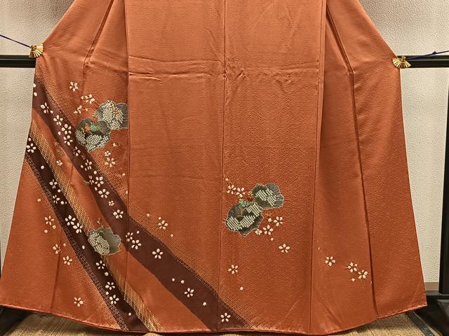 平和屋着物●訪問着 絞り 刺繍 菊花文 金彩 正絹 逸品 BAAX8869mz