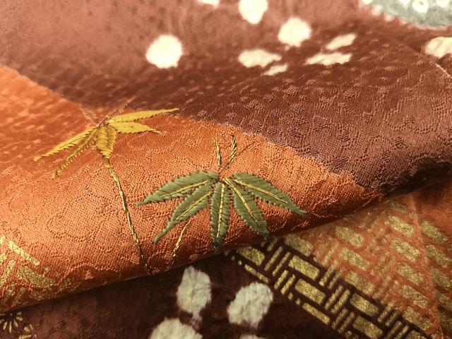 平和屋着物●訪問着 絞り 刺繍 菊花文 金彩 正絹 逸品 BAAX8869mz