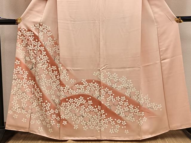 平和屋着物■訪問着 枝梅文 暈し染め 正絹 逸品 BAAX8888mz