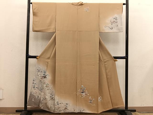 平和屋着物■訪問着 友禅 御所解花文 暈し染め 正絹 逸品 BAAX8889mz