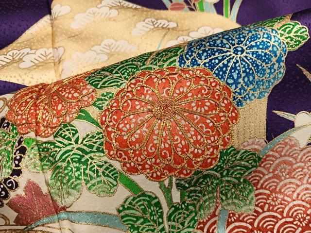 平和屋着物■訪問着 駒刺繍 菊花文 金彩 正絹 逸品 BAAX8893mz