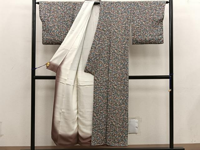 平和屋着物■上質な小紋 草花文 鬼しぼ縮緬 正絹 逸品 BAAX8894mz