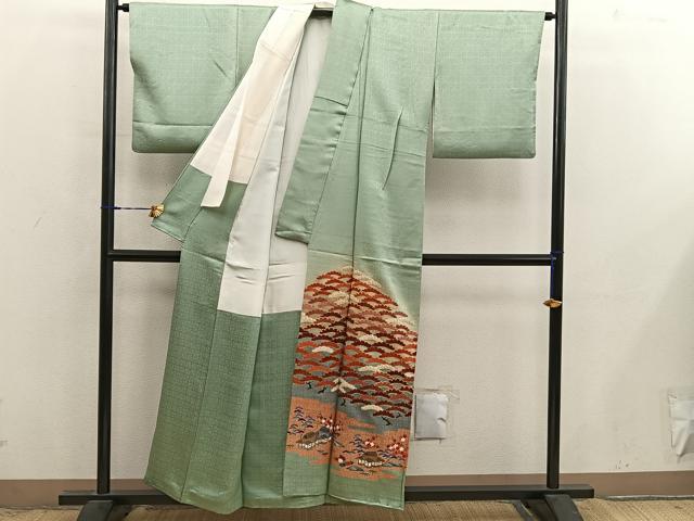 平和屋着物■豪華色留袖 駒刺繍 風景松文 暈し染め 金彩 正絹 逸品 BAAX8899mz