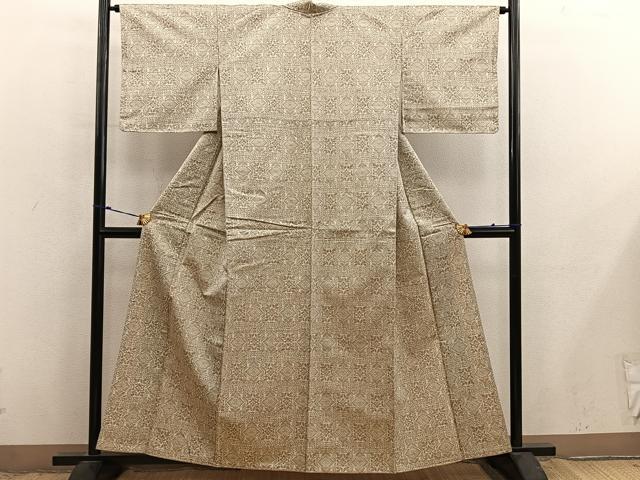 平和屋着物■上質な紬 草花文 正絹 逸品 BAAX8903mz