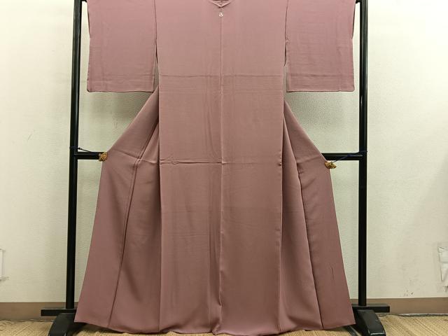 平和屋着物●上質な色無地 洗朱色 正絹 逸品 BAAX8904mz