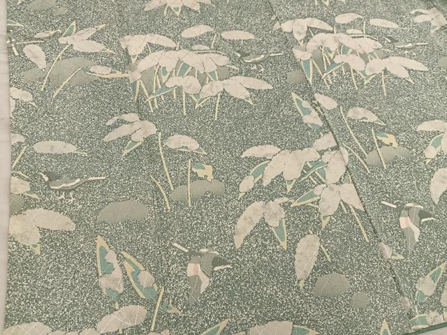 平和屋着物■上質な小紋 花鳥文 たたき染め 正絹 逸品 BAAX8915mz