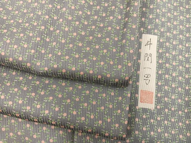 平和屋着物●江戸小紋 井関一男 草花文 正絹 逸品 BAAX8930mz
