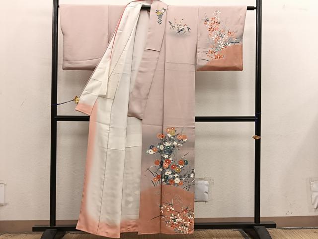 平和屋着物■上質な小紋 作家物 菊花文 正絹 逸品 BAAX8935mz