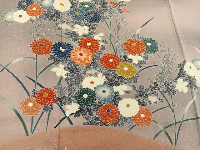 平和屋着物■上質な小紋 作家物 菊花文 正絹 逸品 BAAX8935mz