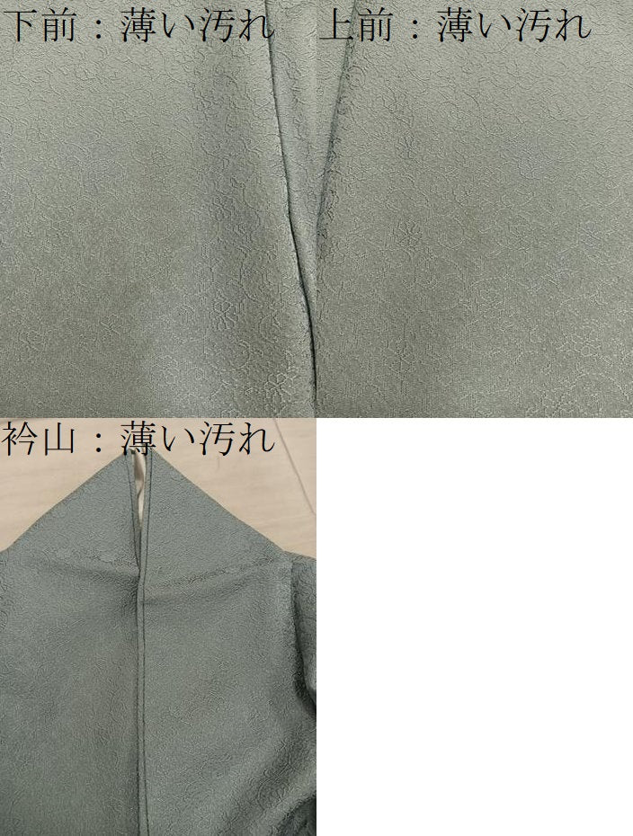 平和屋着物■上質な色無地 菊花地紋 青磁鼠色 正絹 逸品 BAAX8936mz