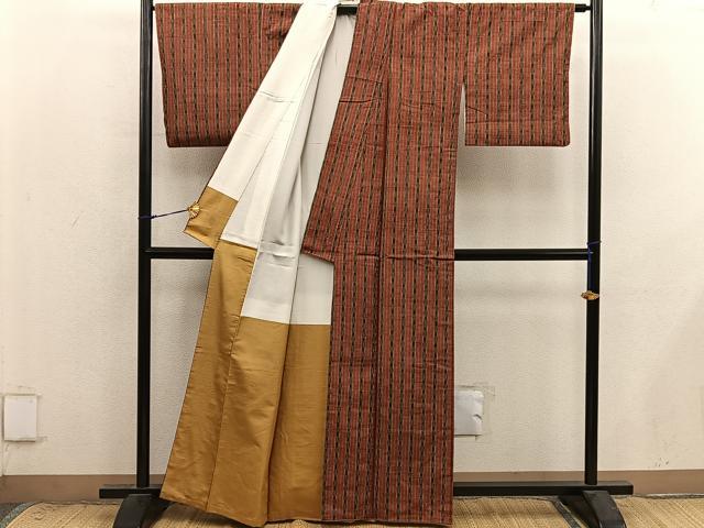 平和屋着物■上質な紬 間道 正絹 逸品 BAAX8940mz