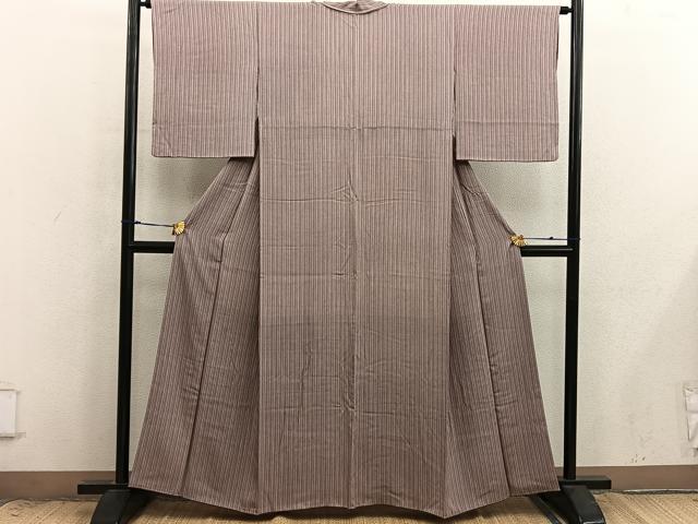 平和屋着物■江戸小紋 宍戸陵 間道 正絹 逸品 BAAX8946mz