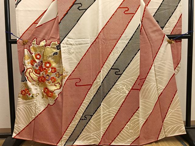 平和屋着物■豪華振袖 駒刺繍 舟 梅花文 金彩 正絹 逸品 BAAX8949mz