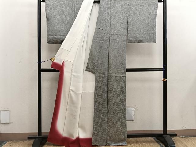 平和屋着物●上質な小紋 鹿の子文様 正絹 逸品 BAAX8956mz