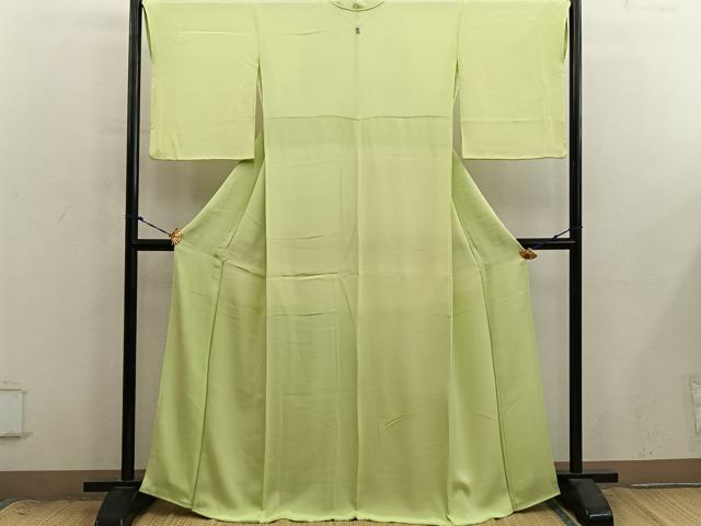 平和屋着物■上質な色無地 枯草色 正絹 逸品 BAAX8959mz