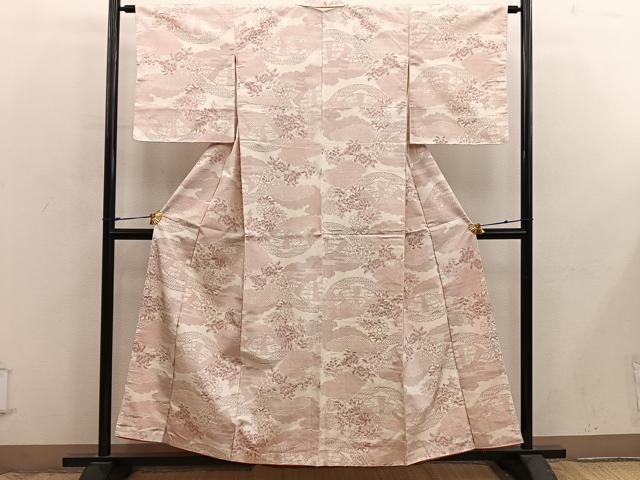 平和屋着物■上質な紬 草花文 正絹 逸品 BAAX8972mz