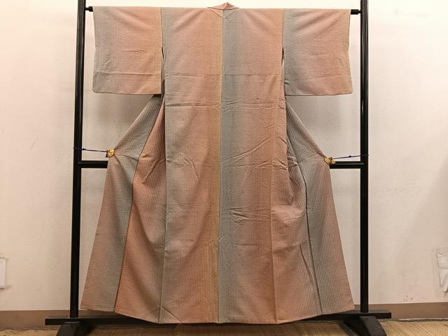 平和屋着物■上質な紬 霞文 暈し染め 正絹 逸品 BAAX8975mz