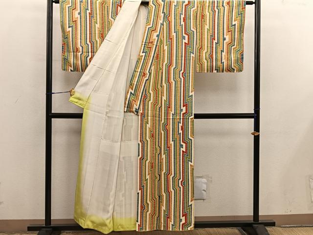 平和屋着物■上質な小紋 幾何学文様 正絹 逸品 BAAX8976mz