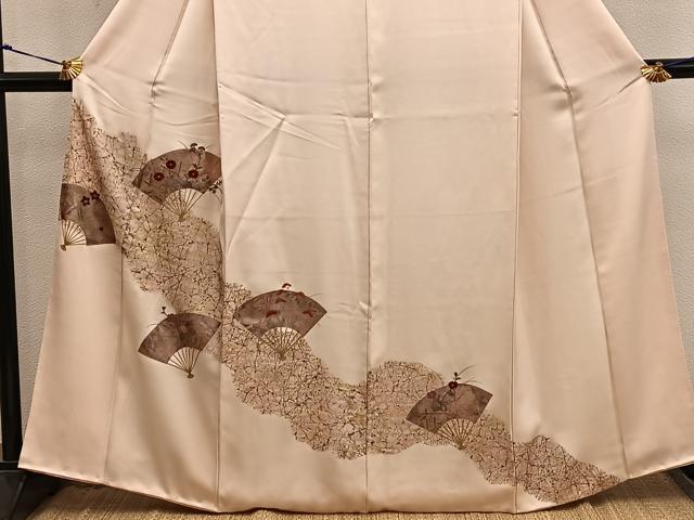 平和屋着物■訪問着 刺繍 扇面花文 金彩 正絹 逸品 BAAX8991mz
