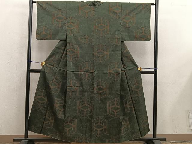 平和屋着物■本場大島紬 7マルキ 亀甲文 正絹 逸品 BAAX8995mz
