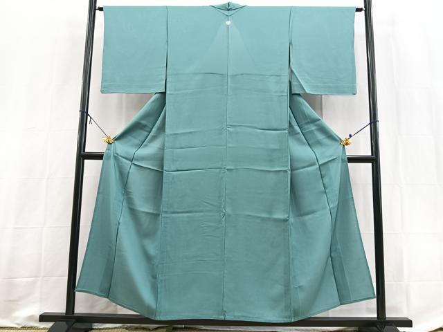 平和屋着物*夏物 色無地 絽 新橋色 正絹 逸品 BAAX9007yc