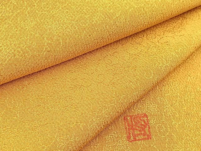 平和屋着物●上質な色無地 作家物 花唐草地紋 金色 正絹 逸品 未使用 BAAX9026yc