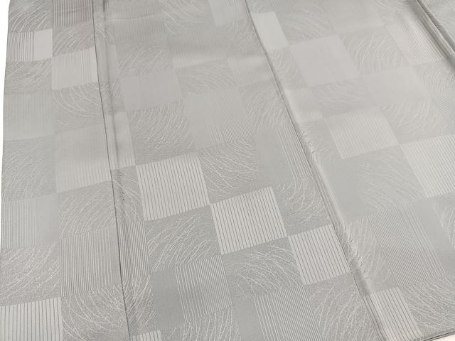 平和屋着物■上質な色無地 露芝市松地紋 錫色 正絹 逸品 BAAX9031yc