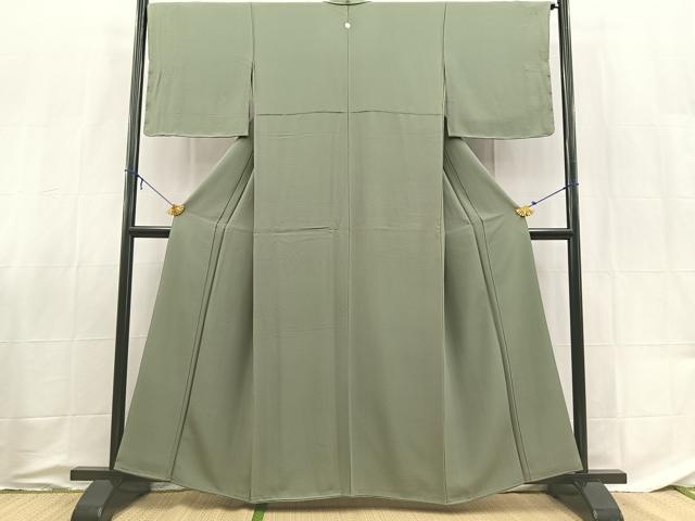平和屋着物●上質な色無地 深川鼠色 反端付き 正絹 逸品 BAAX9033yc
