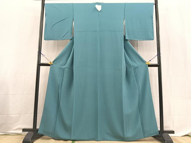 平和屋着物●上質な色無地 花浅葱色 正絹 逸品 BAAX9038yc