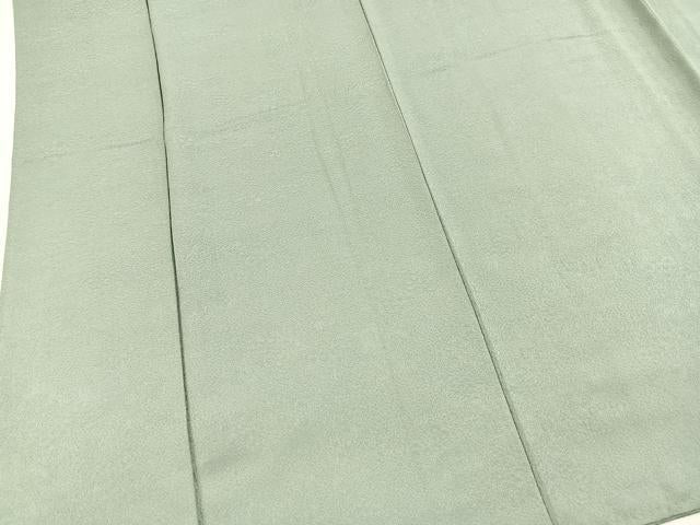 平和屋着物●上質な色無地 草花地紋 千草色 正絹 逸品 BAAX9043yc