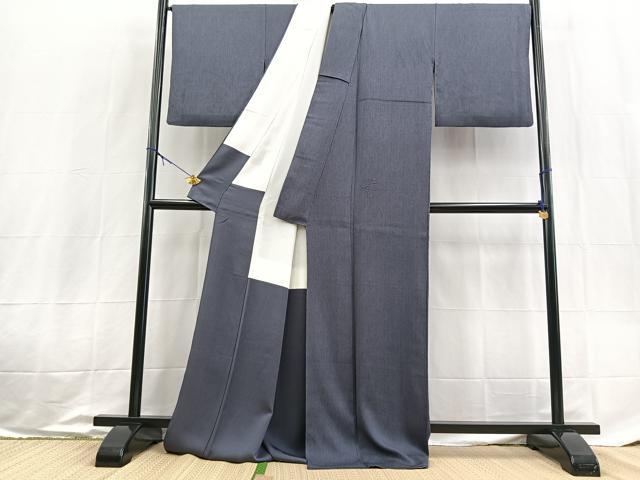 平和屋着物●上質な色無地 褐色 ロング丈 正絹 逸品 BAAX9049yc