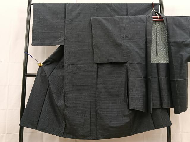 平和屋着物■男性 本場大島紬 アンサンブル 亀甲文 長羽織 正絹 逸品 BAAX9065yc