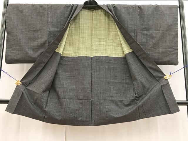 平和屋着物●男性 本場大島紬 アンサンブル 割込み絣 長羽織 正絹 逸品 BAAX9067yc